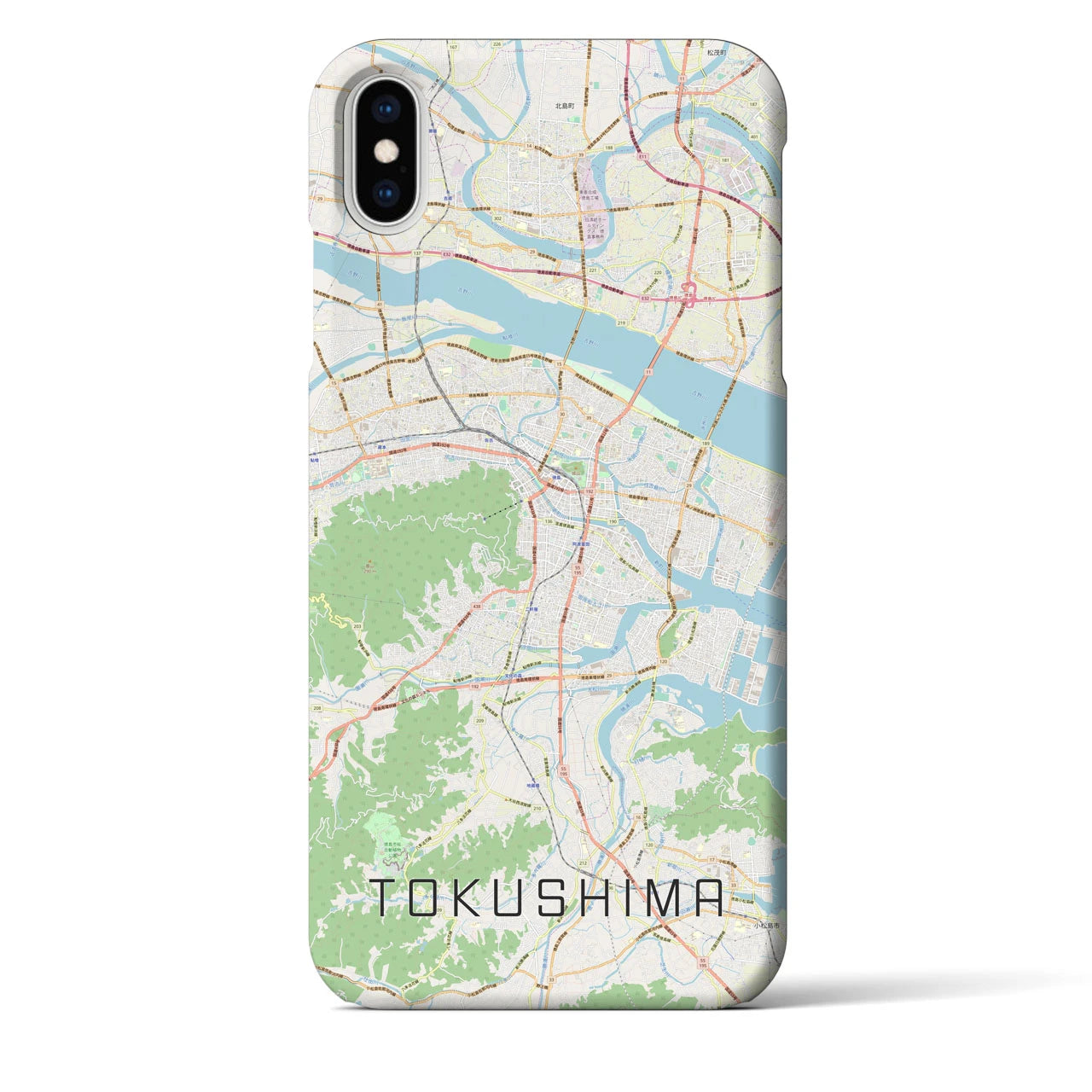 【徳島】地図柄iPhoneケース（バックカバータイプ・ナチュラル）iPhone XS Max 用
