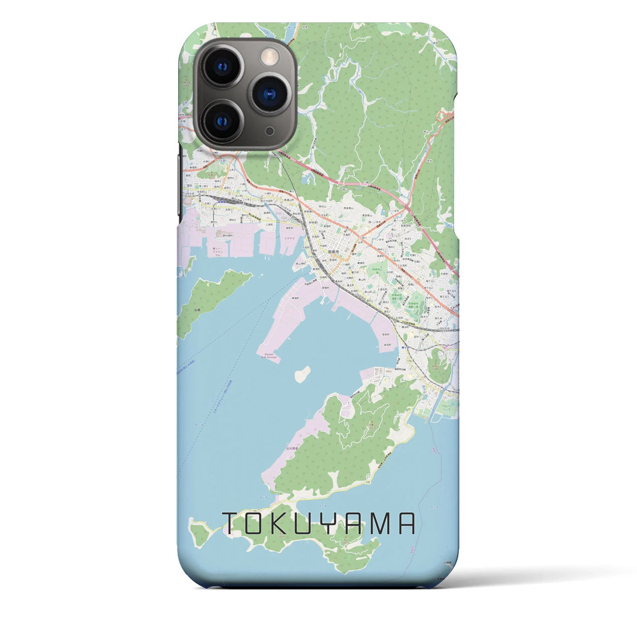 【徳山】地図柄iPhoneケース（バックカバータイプ・ナチュラル）iPhone 11 Pro Max 用