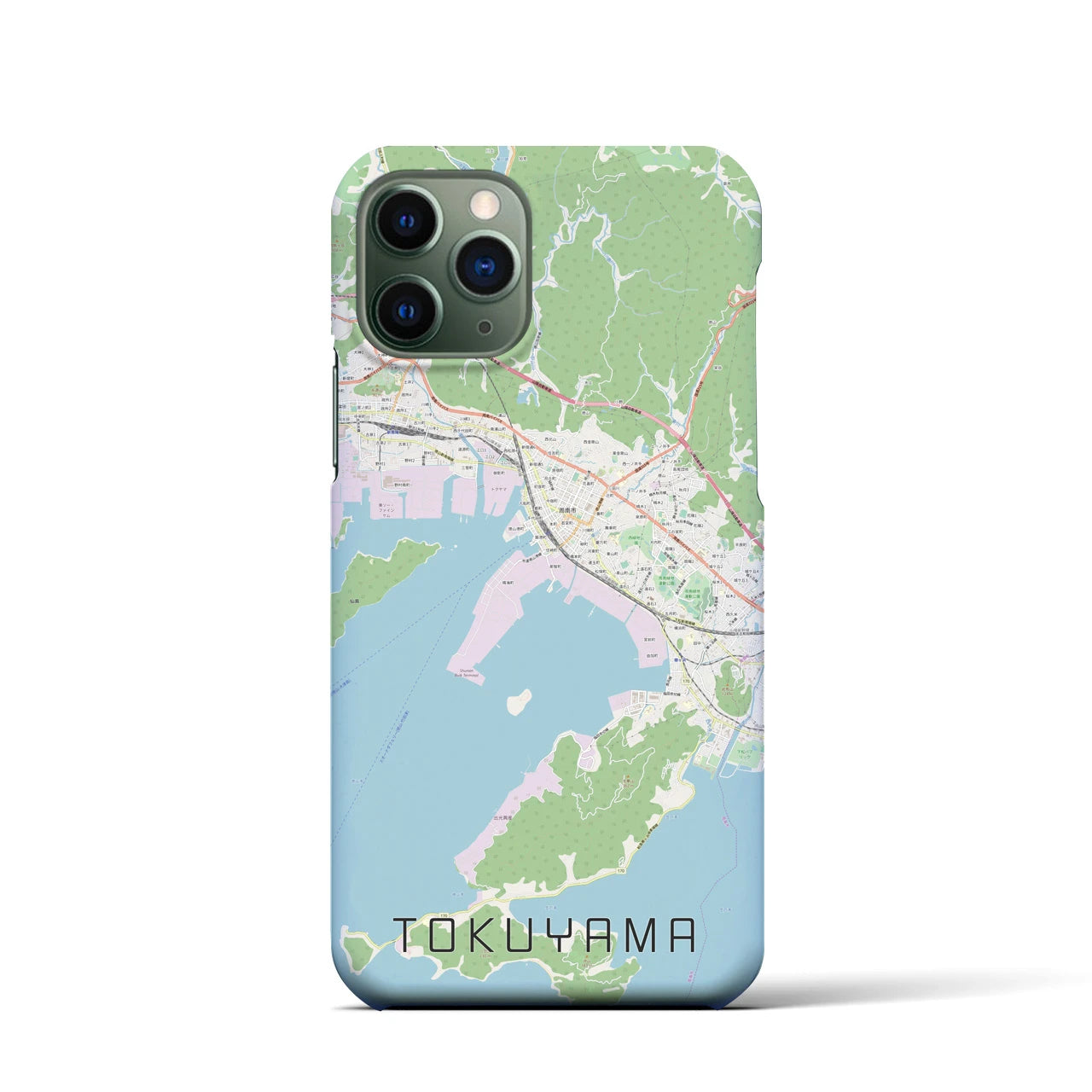【徳山】地図柄iPhoneケース（バックカバータイプ・ナチュラル）iPhone 11 Pro 用