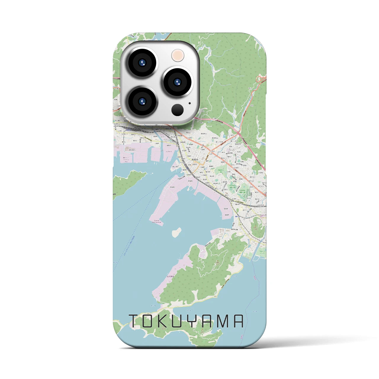 【徳山】地図柄iPhoneケース（バックカバータイプ・ナチュラル）iPhone 13 Pro 用