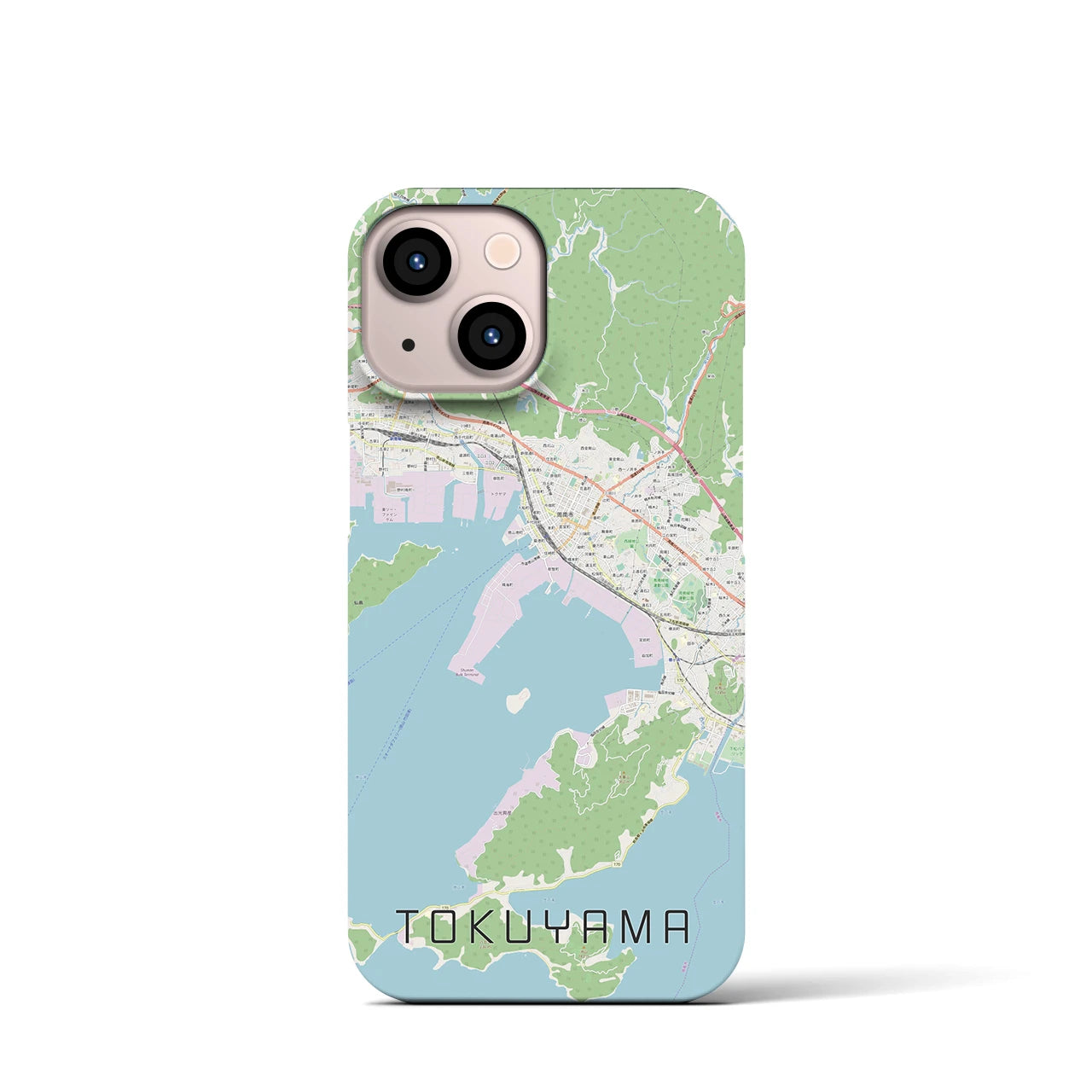 【徳山】地図柄iPhoneケース（バックカバータイプ・ナチュラル）iPhone 13 mini 用