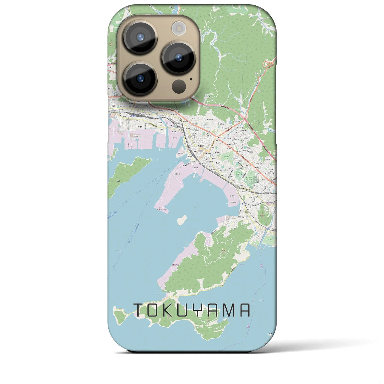 【徳山】地図柄iPhoneケース（バックカバータイプ・ナチュラル）iPhone 14 Pro Max 用