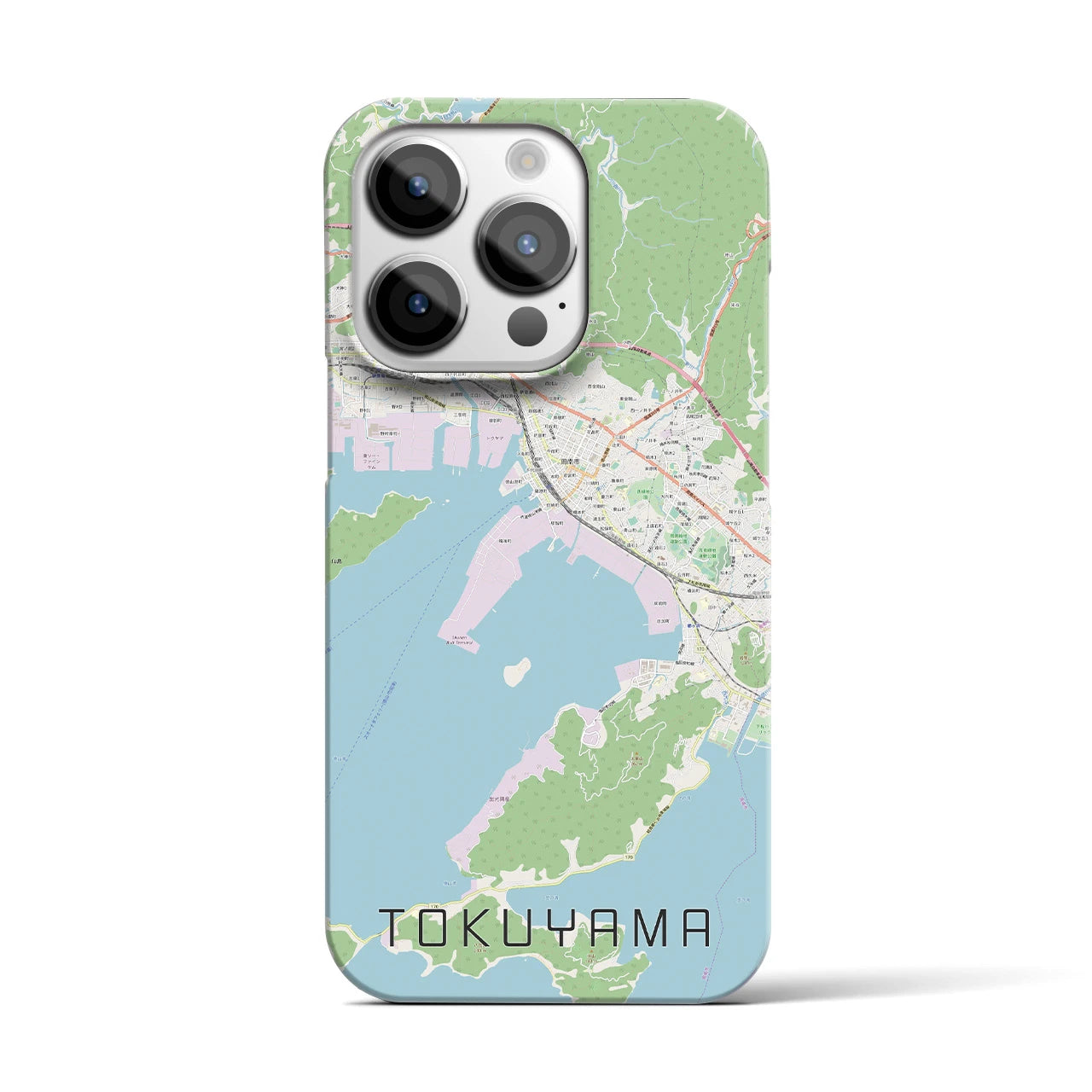 【徳山】地図柄iPhoneケース（バックカバータイプ・ナチュラル）iPhone 14 Pro 用