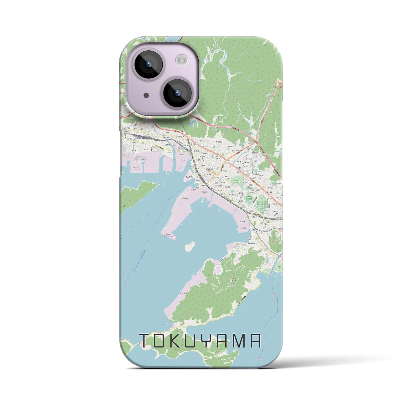 【徳山】地図柄iPhoneケース（バックカバータイプ・ナチュラル）iPhone 14 用