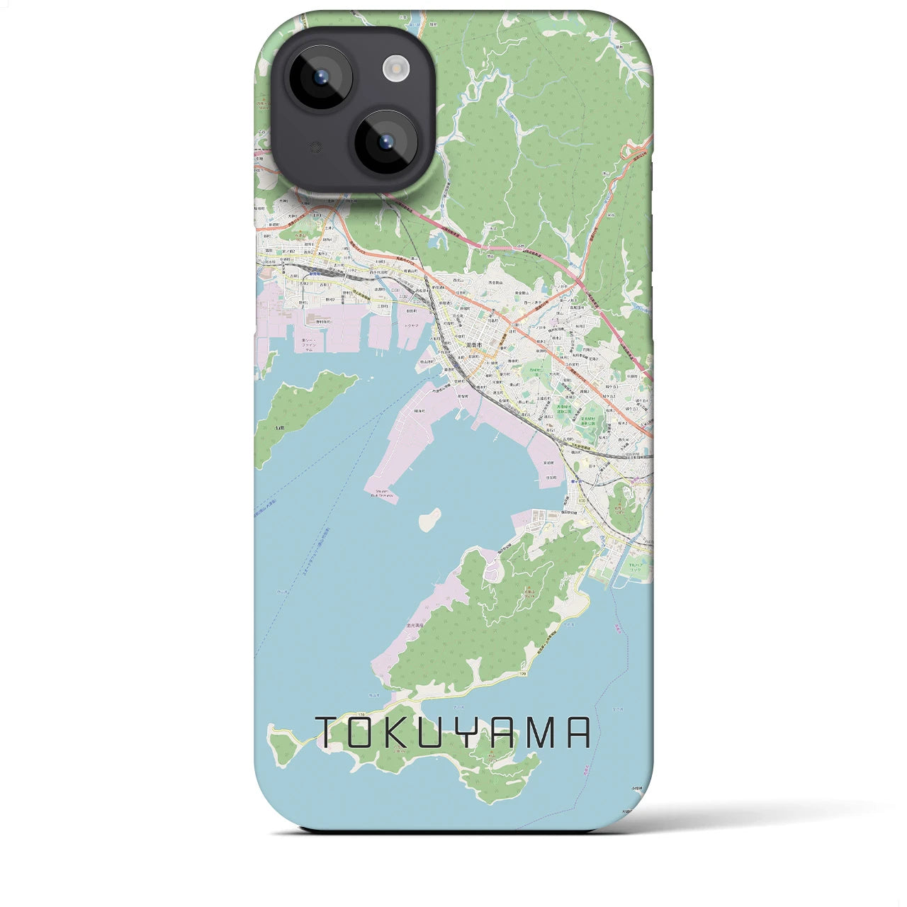 【徳山】地図柄iPhoneケース（バックカバータイプ・ナチュラル）iPhone 14 Plus 用
