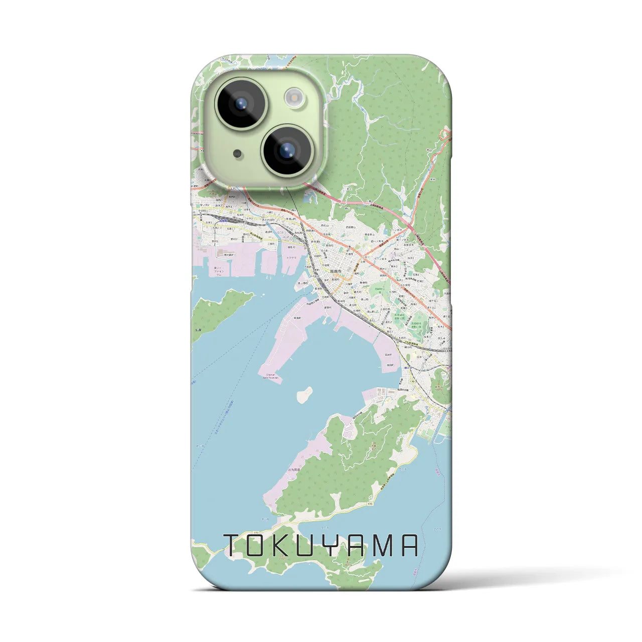 【徳山】地図柄iPhoneケース（バックカバータイプ・ナチュラル）iPhone 15 用