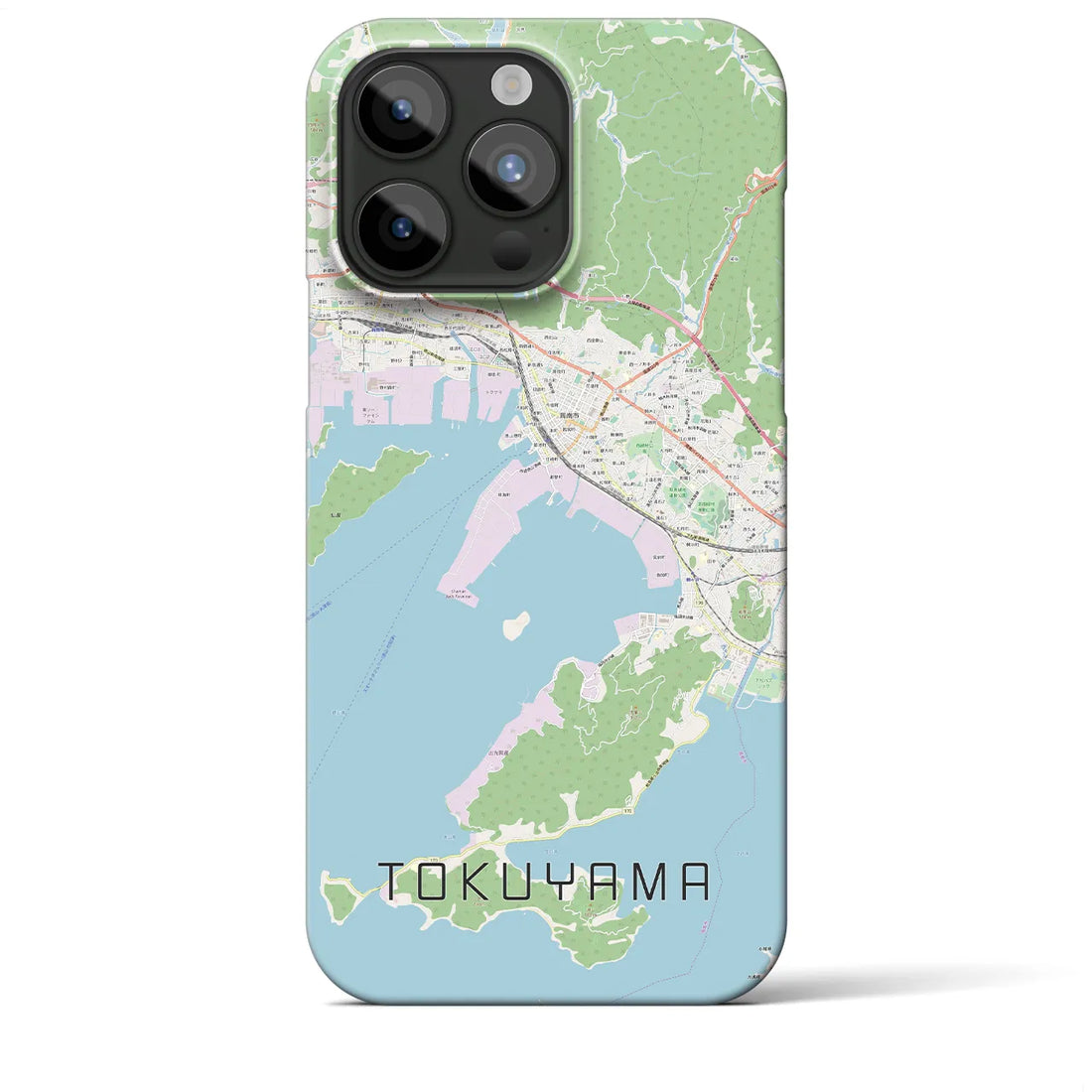 【徳山】地図柄iPhoneケース（バックカバータイプ・ナチュラル）iPhone 15 Pro Max 用