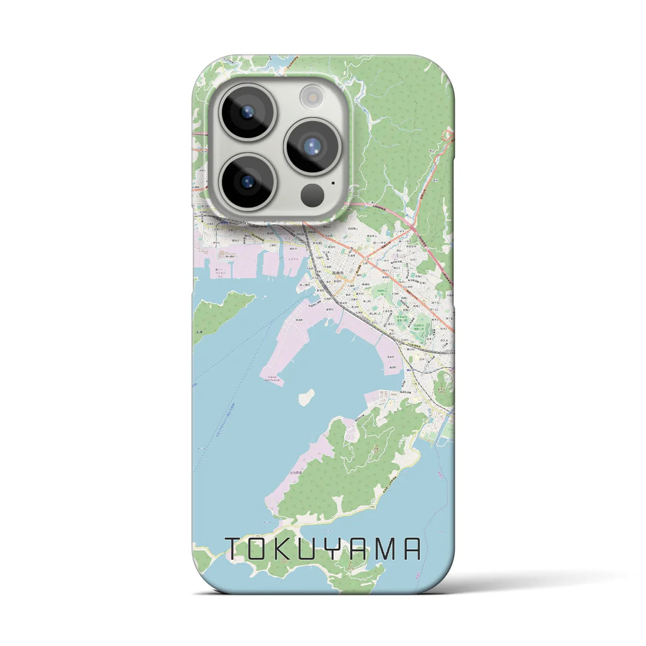 【徳山】地図柄iPhoneケース（バックカバータイプ・ナチュラル）iPhone 15 Pro 用