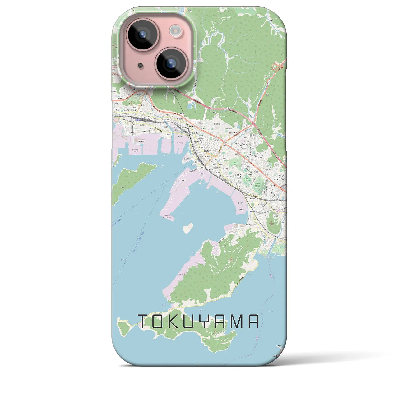 【徳山】地図柄iPhoneケース（バックカバータイプ・ナチュラル）iPhone 15 Plus 用
