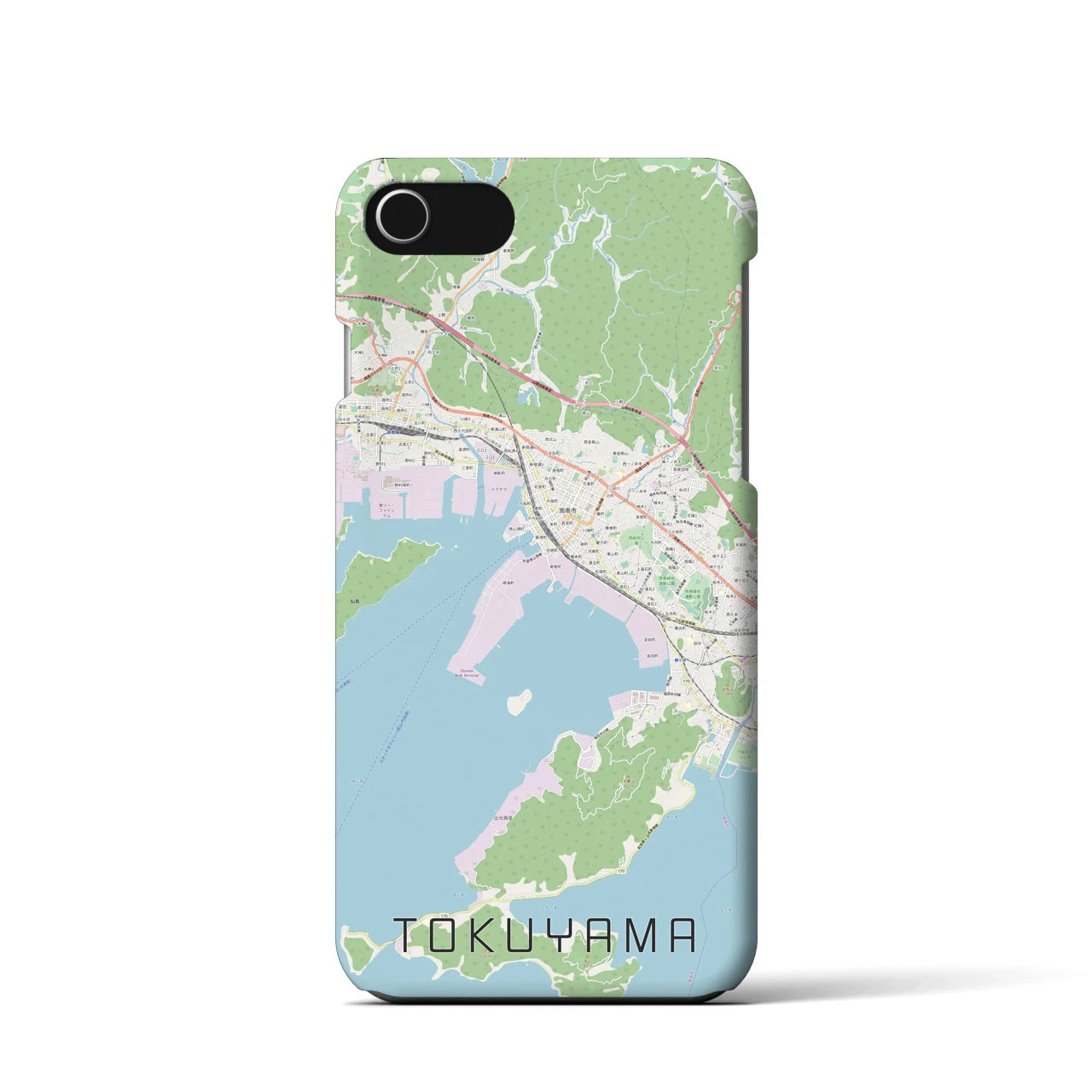 【徳山】地図柄iPhoneケース（バックカバータイプ・ナチュラル）iPhone SE（第3 / 第2世代） / 8 / 7 / 6s / 6 用