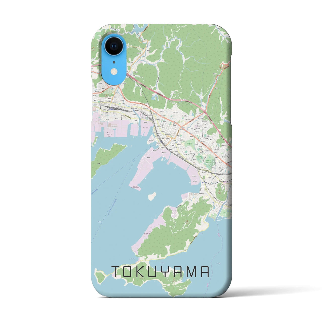 【徳山】地図柄iPhoneケース（バックカバータイプ・ナチュラル）iPhone XR 用