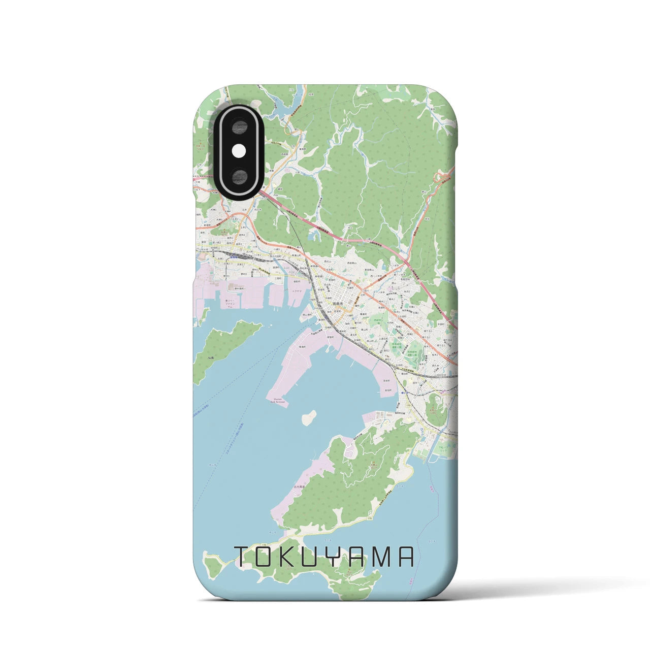 【徳山】地図柄iPhoneケース（バックカバータイプ・ナチュラル）iPhone XS / X 用
