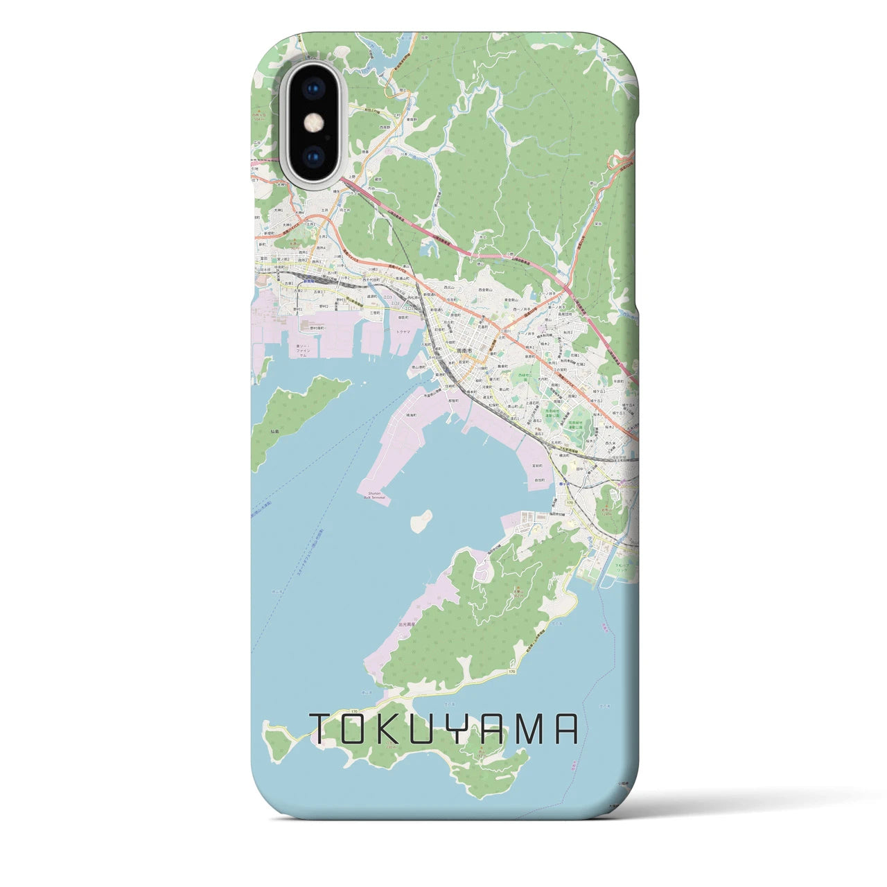 【徳山】地図柄iPhoneケース（バックカバータイプ・ナチュラル）iPhone XS Max 用