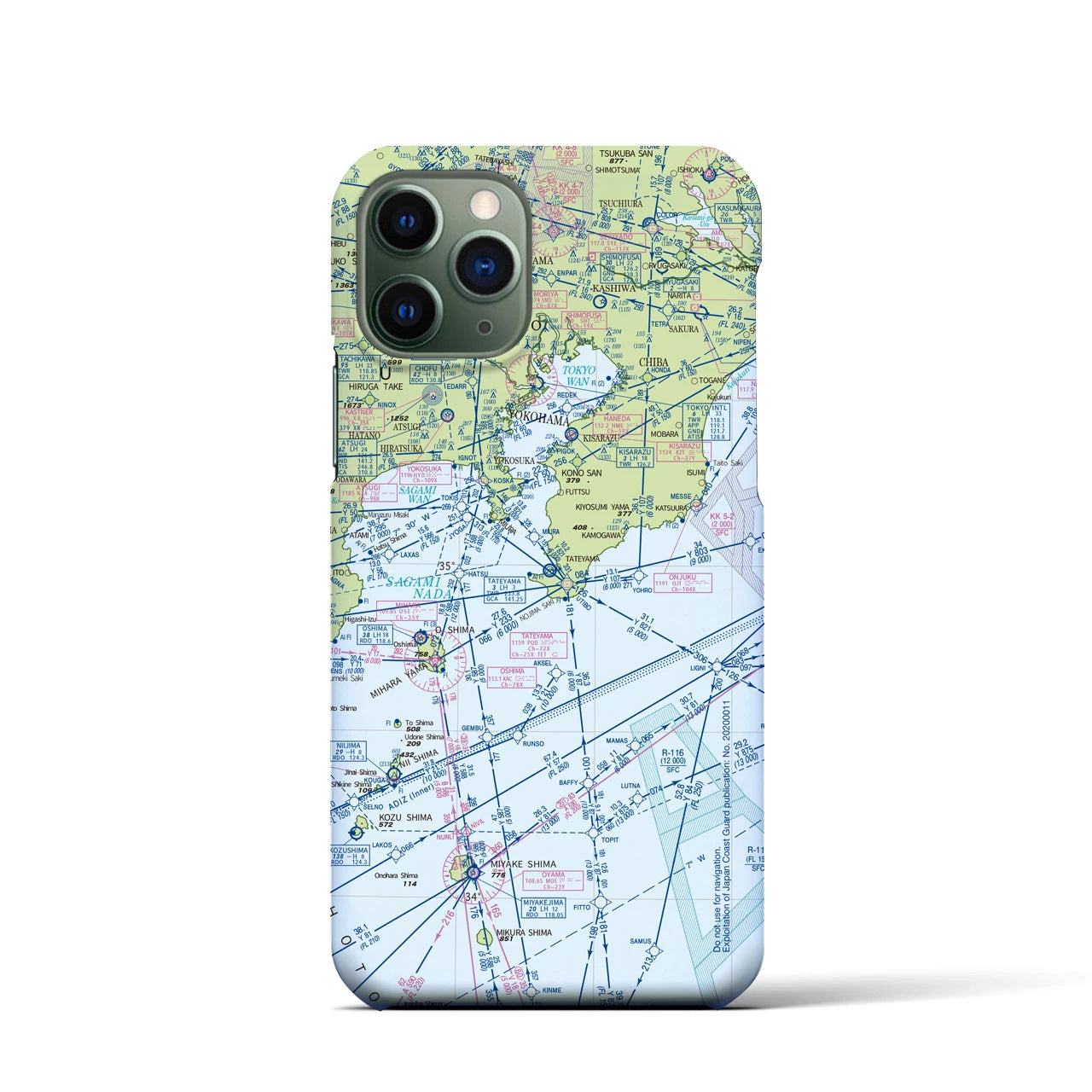 【東京航空図】地図柄iPhoneケース（バックカバータイプ・デイタイムフライト）iPhone 11 Pro 用