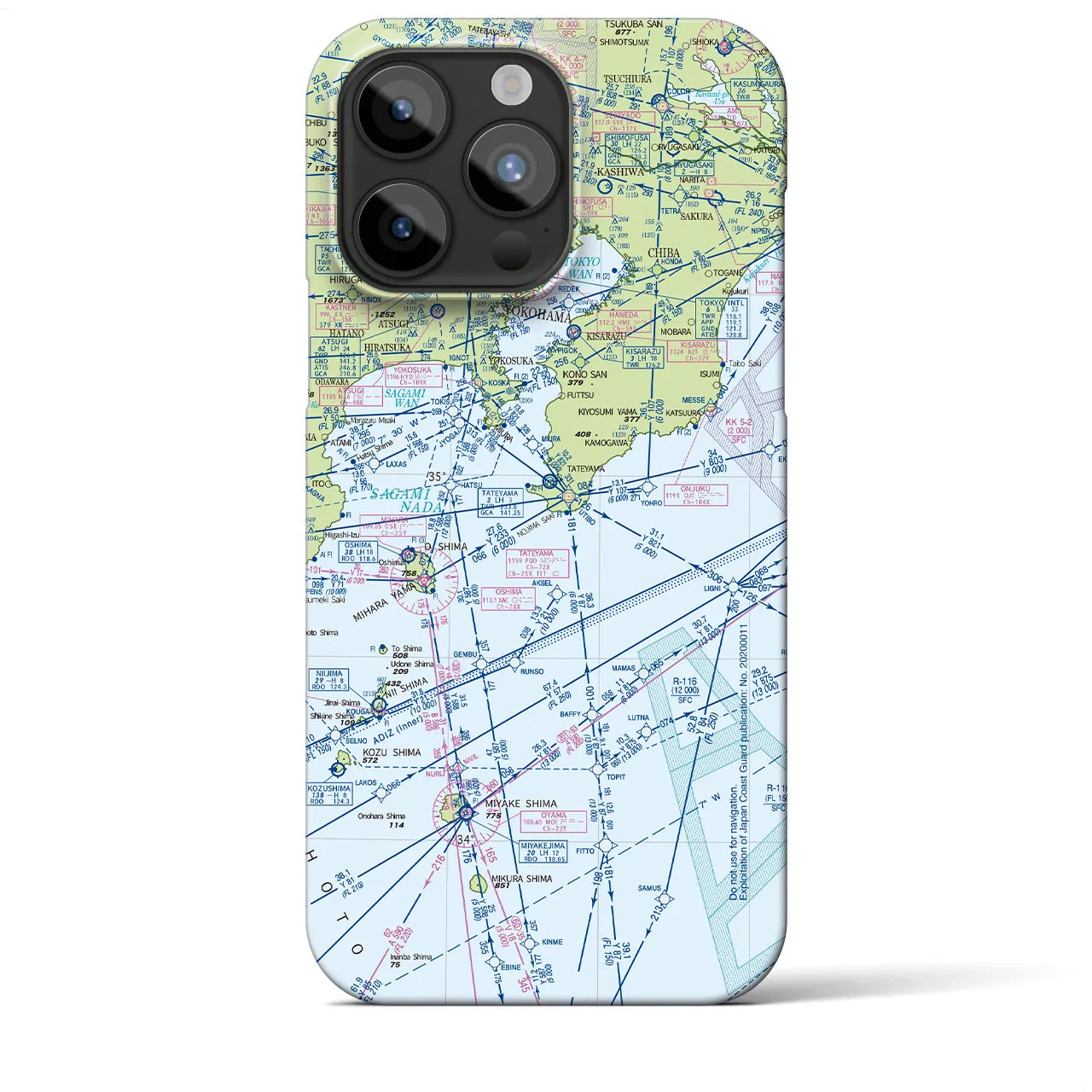 【東京航空図】地図柄iPhoneケース（バックカバータイプ・デイタイムフライト）iPhone 15 Pro Max 用