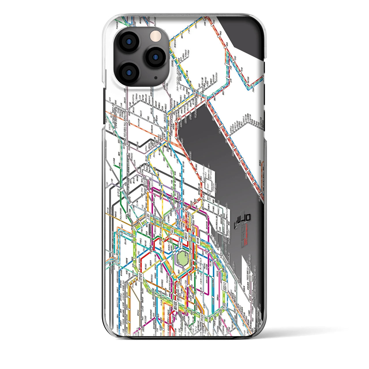 【東京東部路線図】地図柄iPhoneケース（クリアタイプ・ホワイト）iPhone 11 Pro Max 用