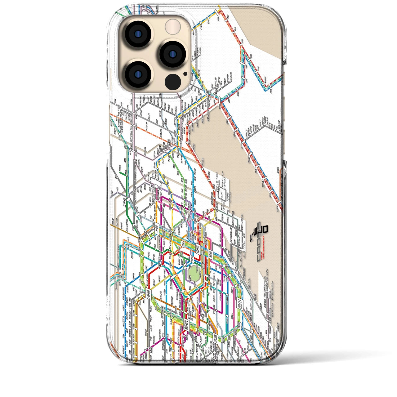 【東京東部路線図】地図柄iPhoneケース（クリアタイプ・ホワイト）iPhone 12 Pro Max 用
