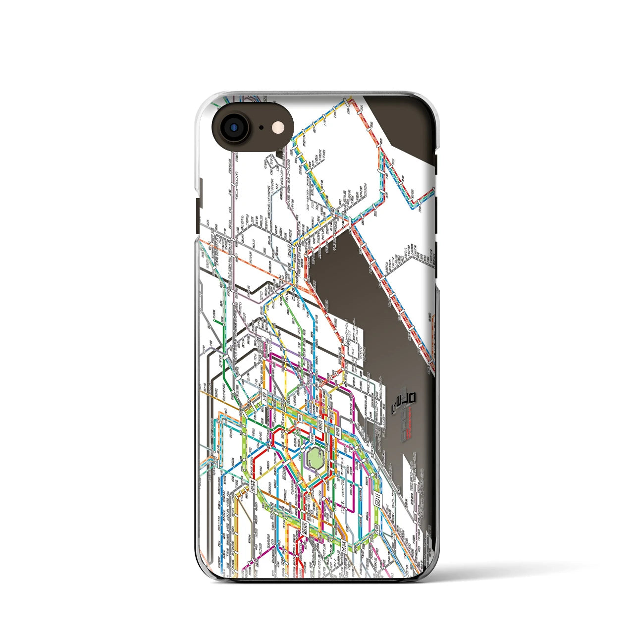 【東京東部路線図】地図柄iPhoneケース（クリアタイプ・ホワイト）iPhone SE（第3 / 第2世代） / 8 / 7 / 6s / 6 用