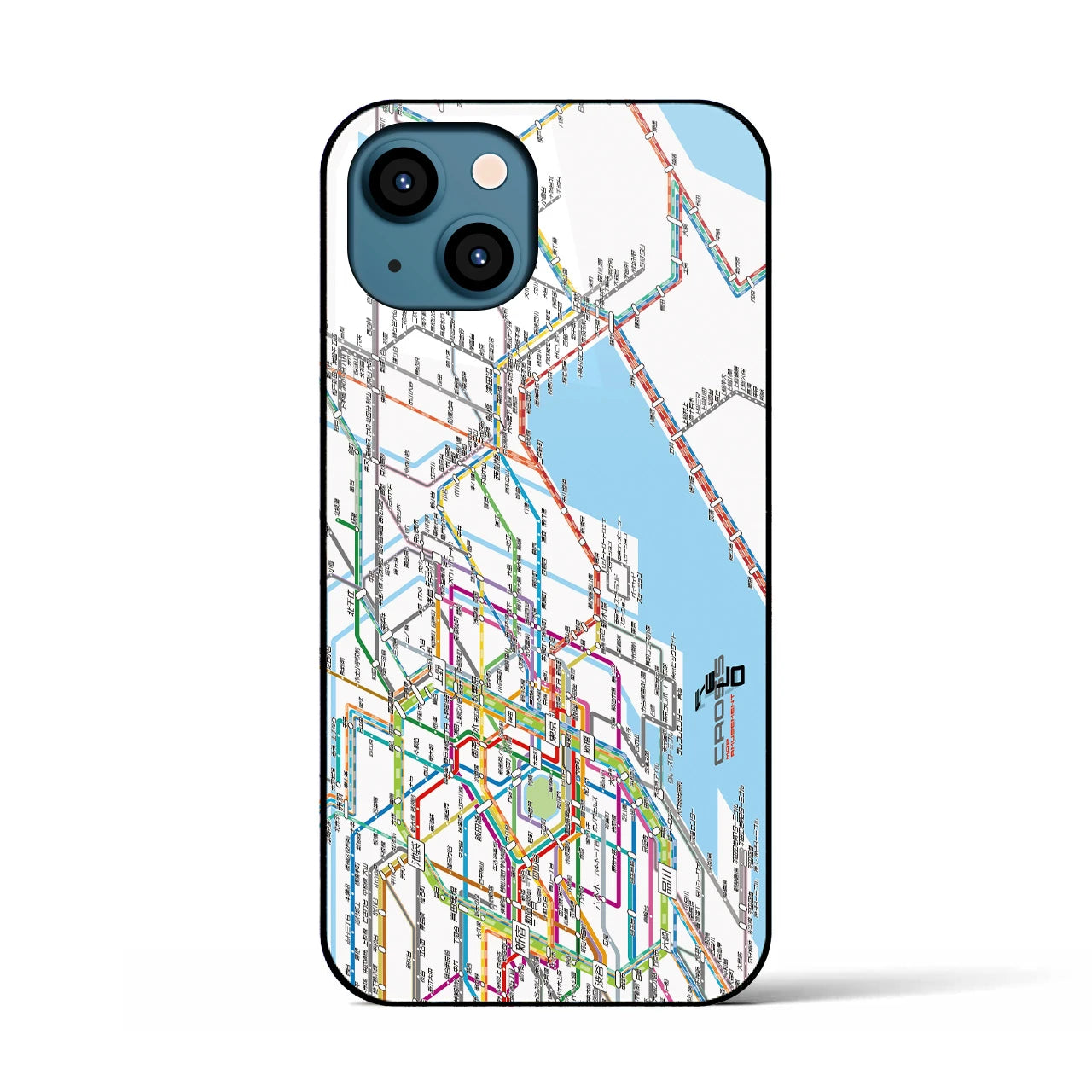 【東京東部路線図】地図柄iPhoneケース（背面ガラスタイプ・ホワイト）iPhone 13 用
