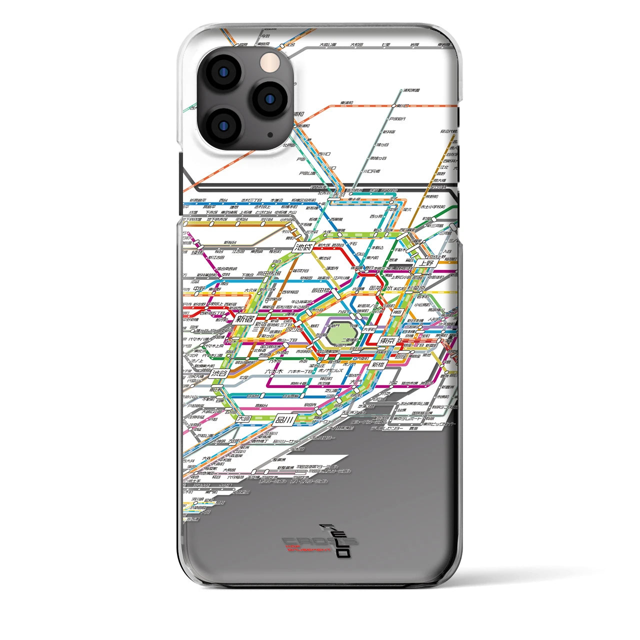 【東京路線図】地図柄iPhoneケース（クリアタイプ・ホワイト）iPhone 11 Pro Max 用