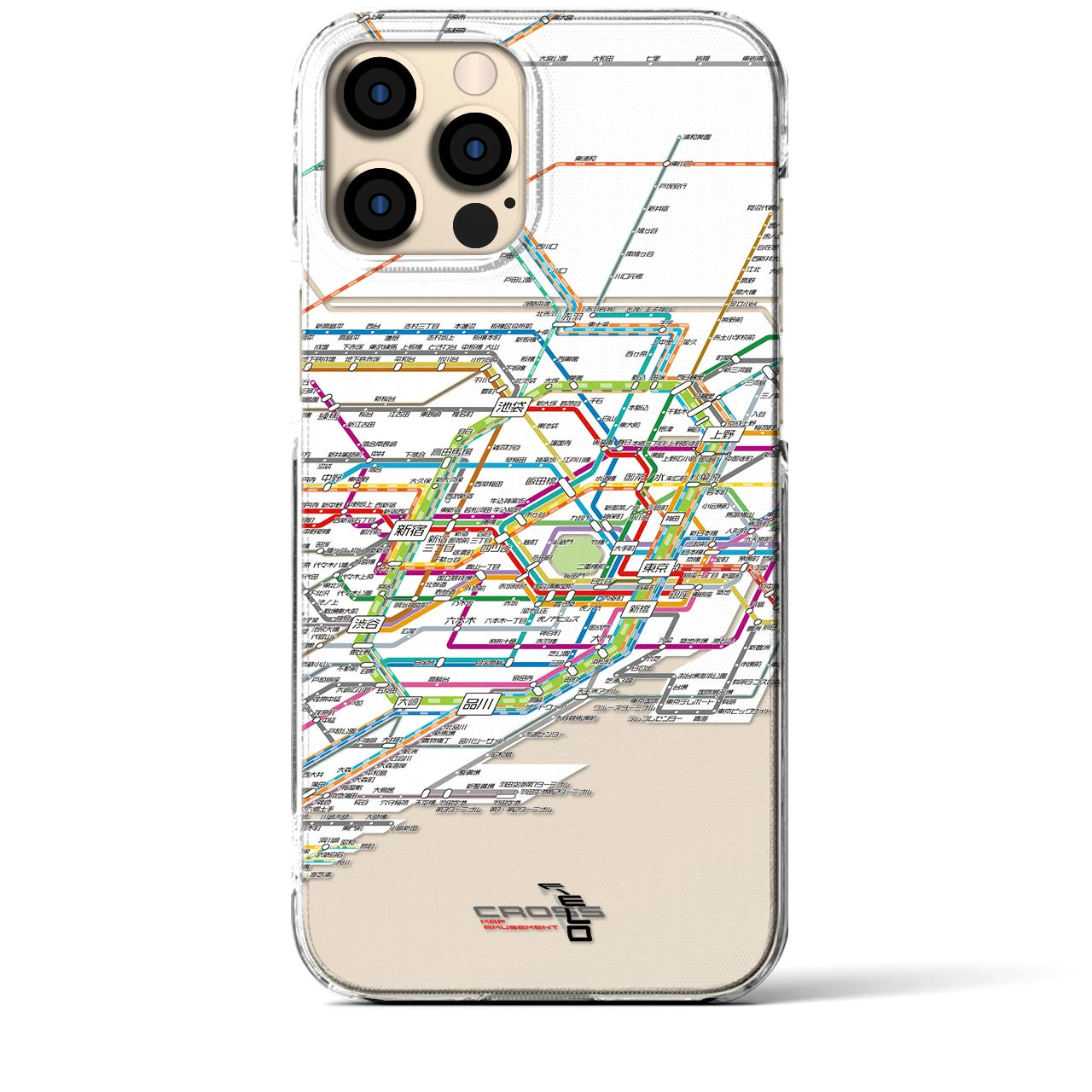【東京路線図】地図柄iPhoneケース（クリアタイプ・ホワイト）iPhone 12 Pro Max 用