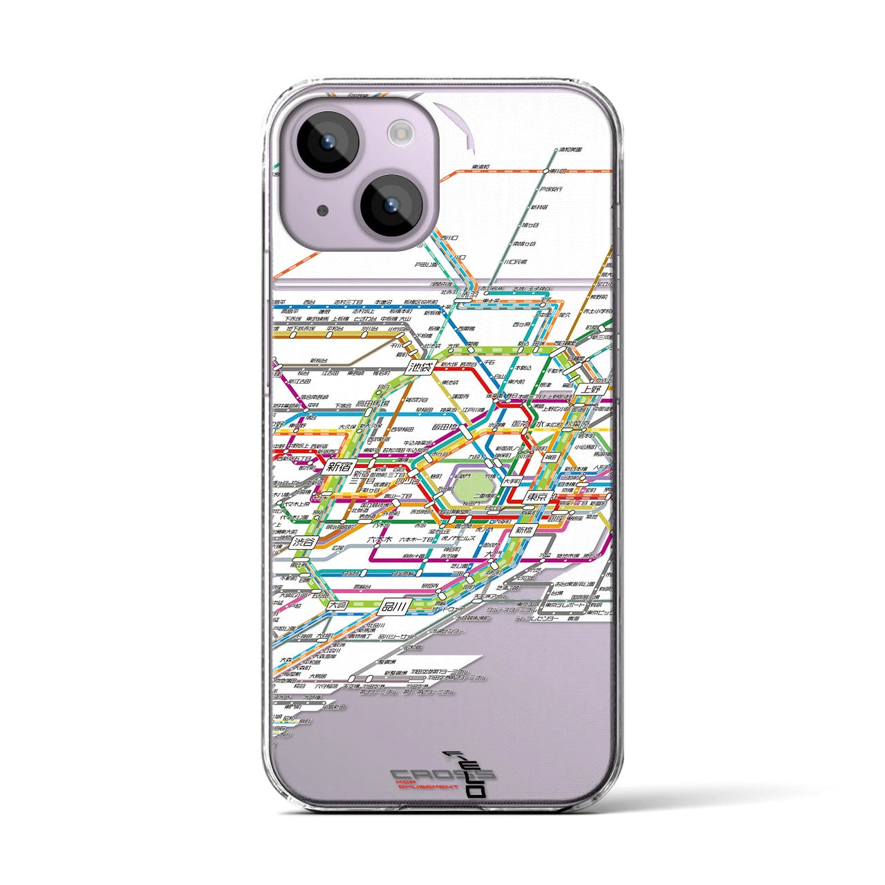 【東京路線図】地図柄iPhoneケース（クリアタイプ・ホワイト）iPhone 14 用
