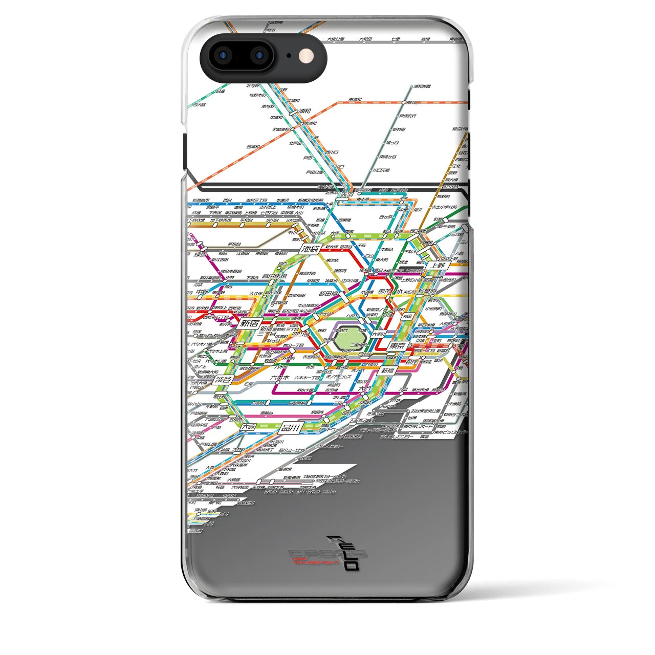 【東京路線図】地図柄iPhoneケース（クリアタイプ・ホワイト）iPhone 8Plus /7Plus / 6sPlus / 6Plus 用