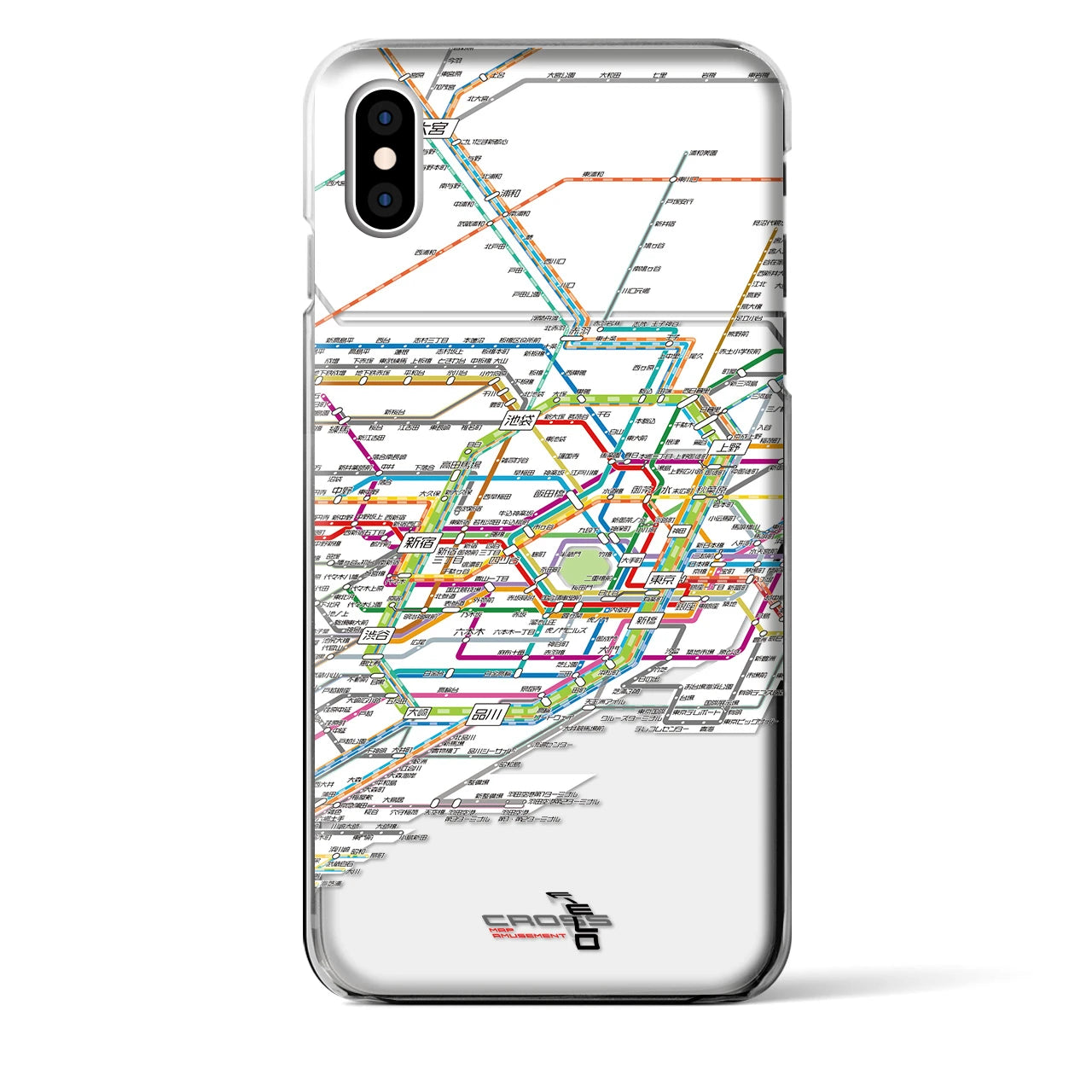 【東京路線図】地図柄iPhoneケース（クリアタイプ・ホワイト）iPhone XS Max 用