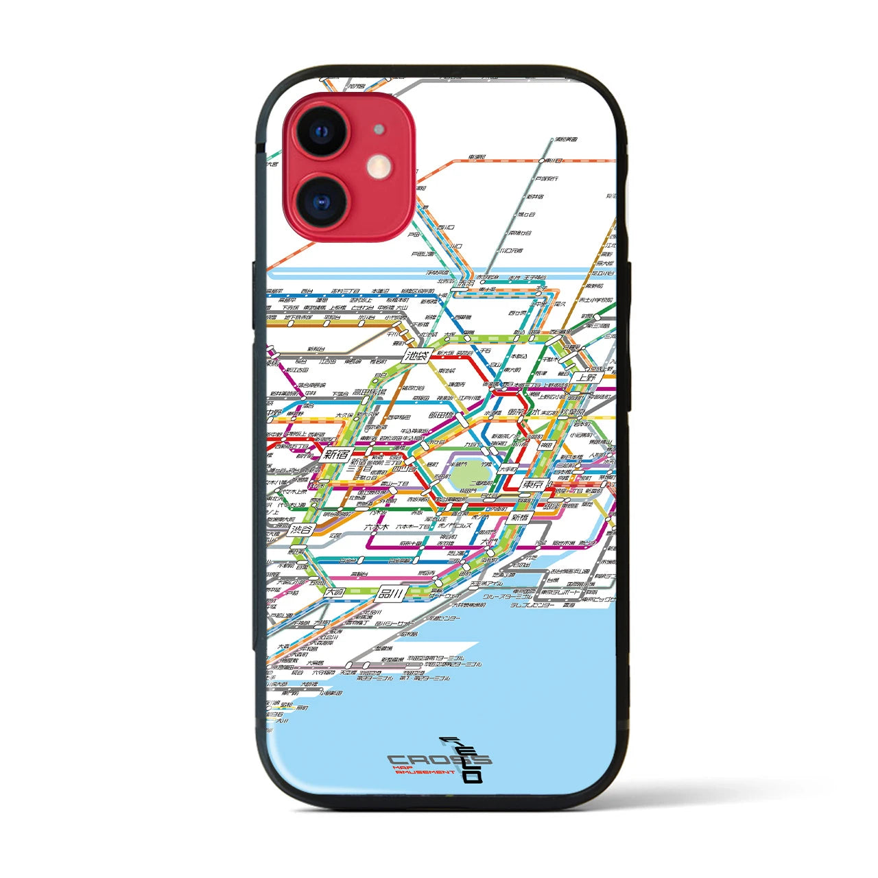 【東京路線図】地図柄iPhoneケース（背面ガラスタイプ・ホワイト）iPhone 11 用