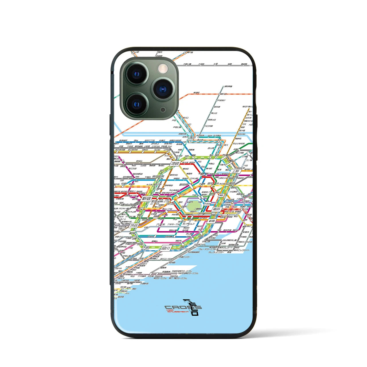 【東京路線図】地図柄iPhoneケース（背面ガラスタイプ・ホワイト）iPhone 11 Pro 用