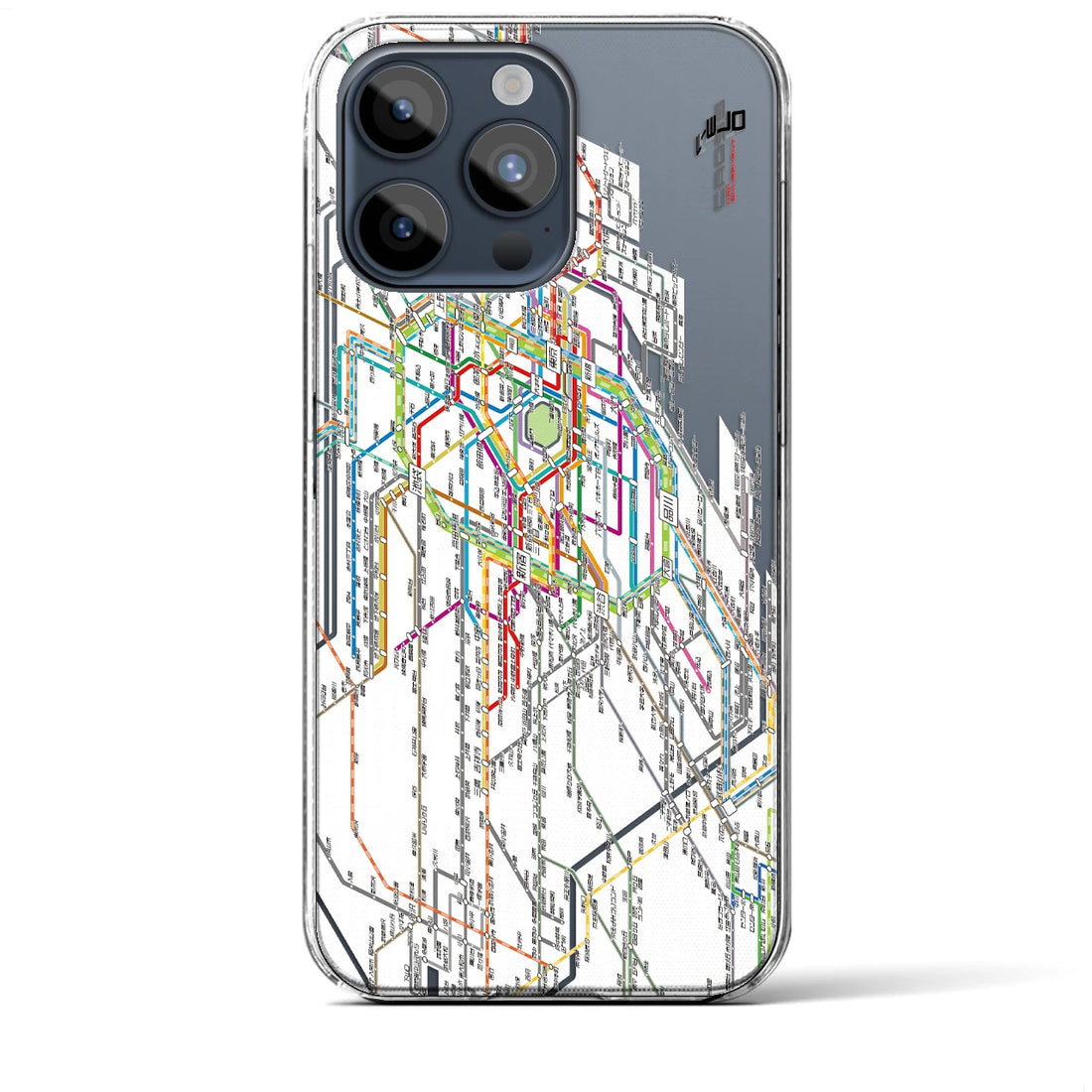 【東京西部路線図】地図柄iPhoneケース（クリアタイプ・ホワイト）iPhone 15 Pro Max 用