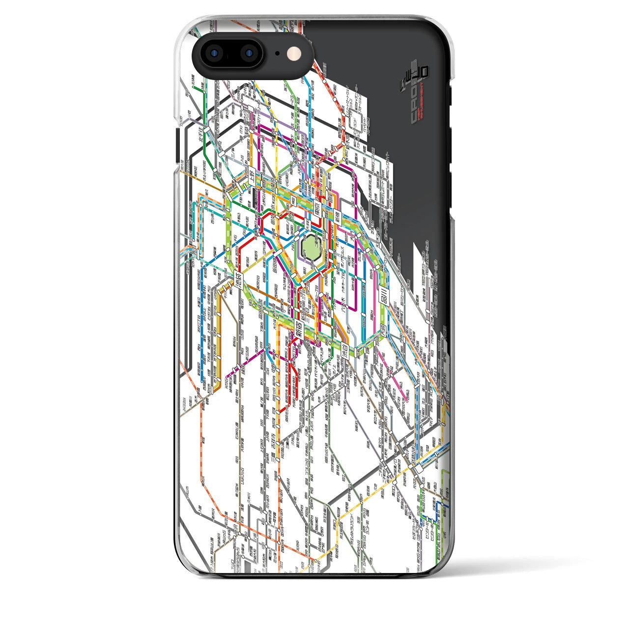 【東京西部路線図】地図柄iPhoneケース（クリアタイプ・ホワイト）iPhone 8Plus /7Plus / 6sPlus / 6Plus 用