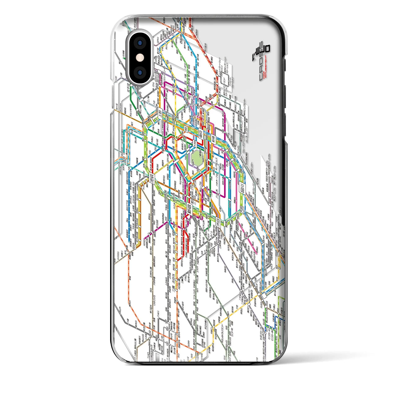 【東京西部路線図】地図柄iPhoneケース（クリアタイプ・ホワイト）iPhone XS Max 用