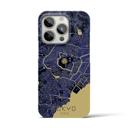 【東京1860】地図柄iPhoneケース（バックカバータイプ・ブラック）iPhone 15 Pro 用