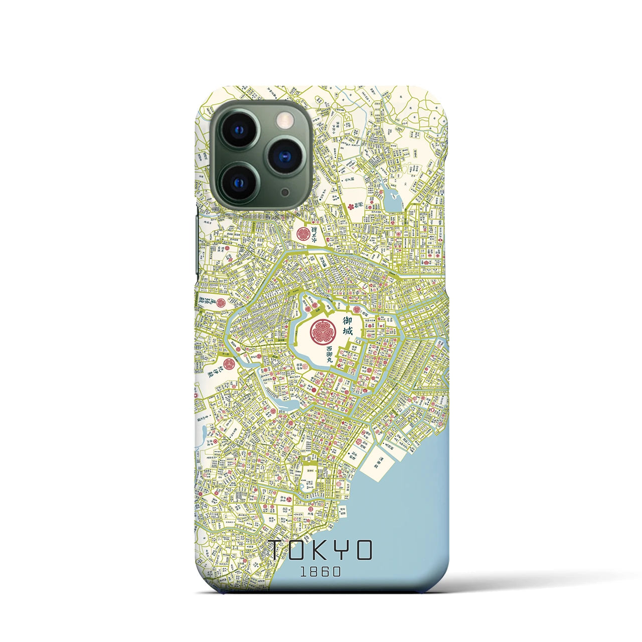 【東京1860】地図柄iPhoneケース（バックカバータイプ・ナチュラル）iPhone 11 Pro 用