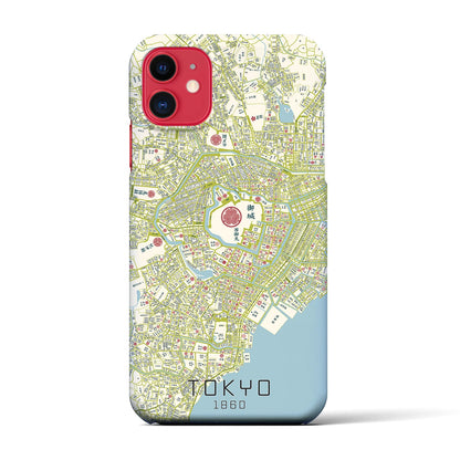 【東京1860】地図柄iPhoneケース（バックカバータイプ・ナチュラル）iPhone 11 用