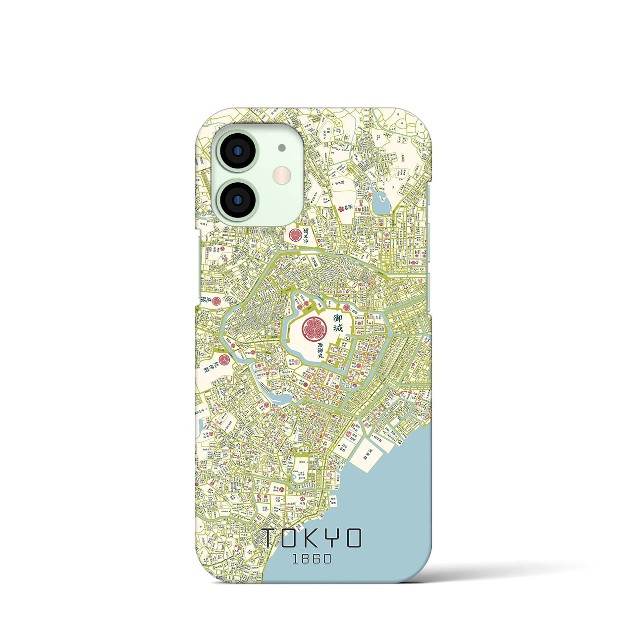 【東京1860】地図柄iPhoneケース（バックカバータイプ・ナチュラル）iPhone 12 mini 用