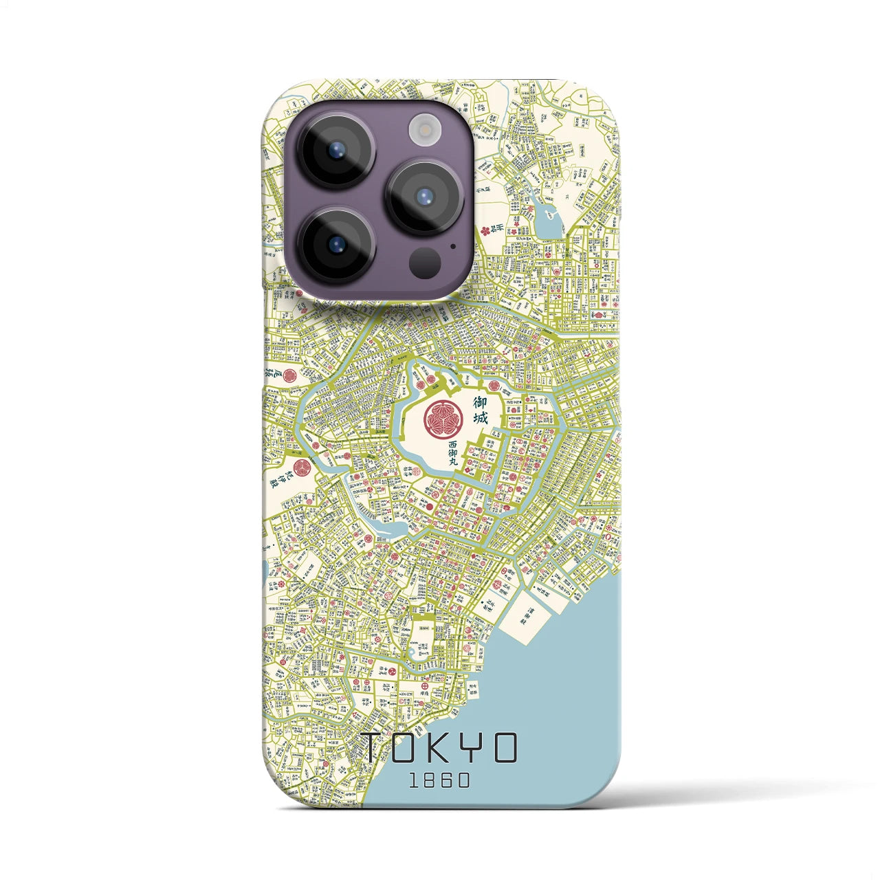 【東京1860】地図柄iPhoneケース（バックカバータイプ・ナチュラル）iPhone 14 Pro 用