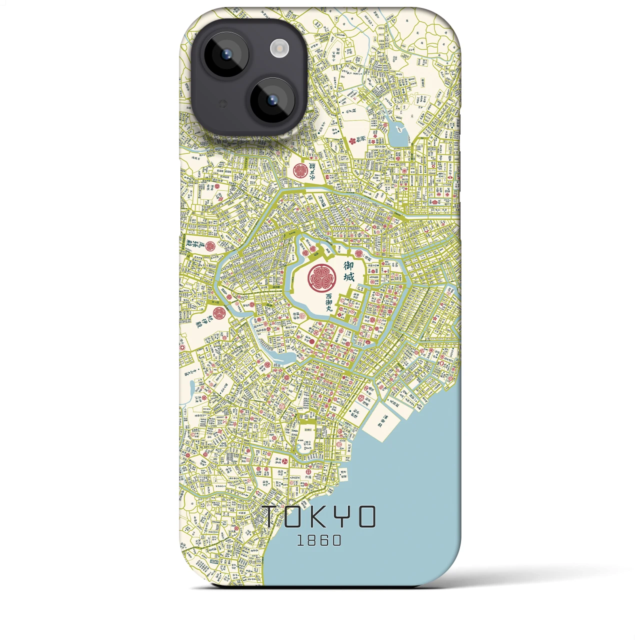 【東京1860】地図柄iPhoneケース（バックカバータイプ・ナチュラル）iPhone 14 Plus 用