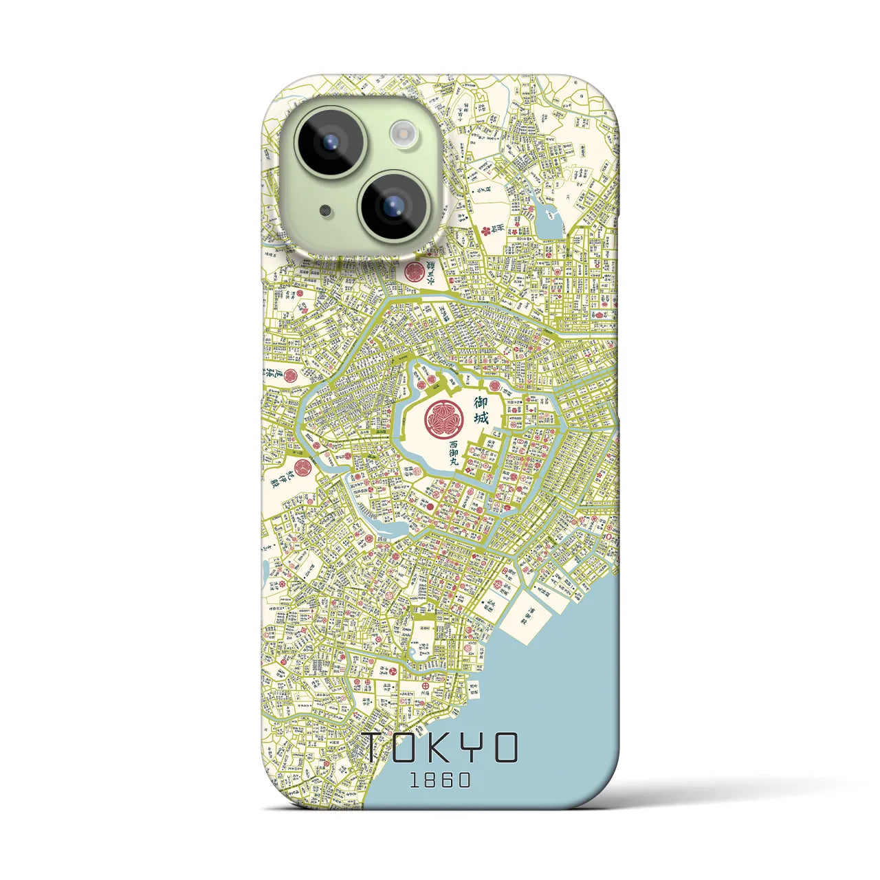 【東京1860】地図柄iPhoneケース（バックカバータイプ・ナチュラル）iPhone 15 用