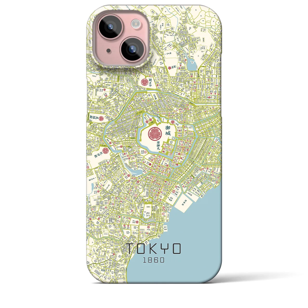 【東京1860】地図柄iPhoneケース（バックカバータイプ・ナチュラル）iPhone 15 Plus 用