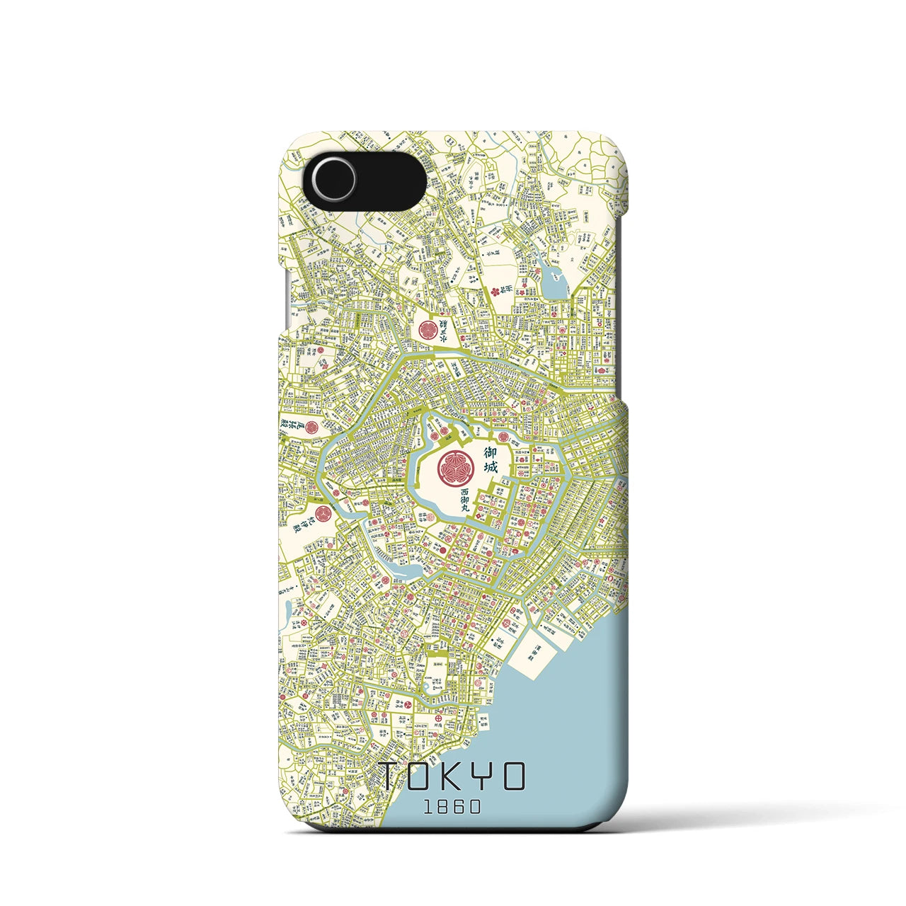【東京1860】地図柄iPhoneケース（バックカバータイプ・ナチュラル）iPhone SE（第3 / 第2世代） / 8 / 7 / 6s / 6 用