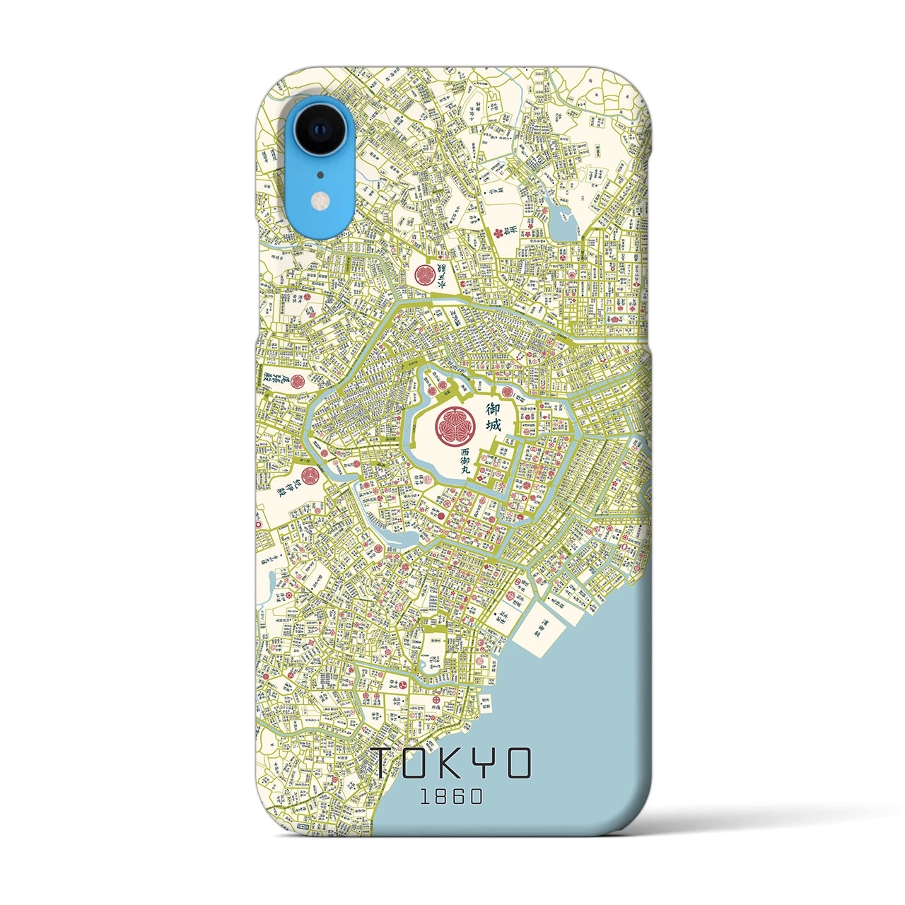 【東京1860】地図柄iPhoneケース（バックカバータイプ・ナチュラル）iPhone XR 用
