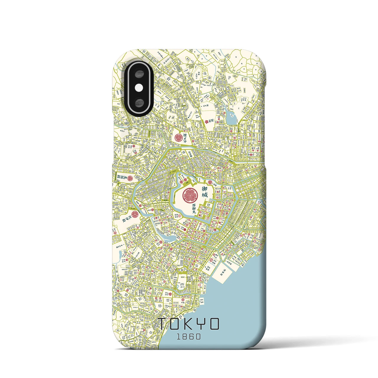 【東京1860】地図柄iPhoneケース（バックカバータイプ・ナチュラル）iPhone XS / X 用