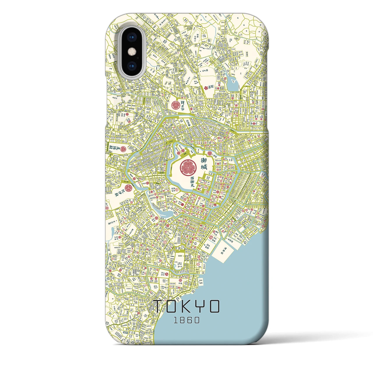 【東京1860】地図柄iPhoneケース（バックカバータイプ・ナチュラル）iPhone XS Max 用