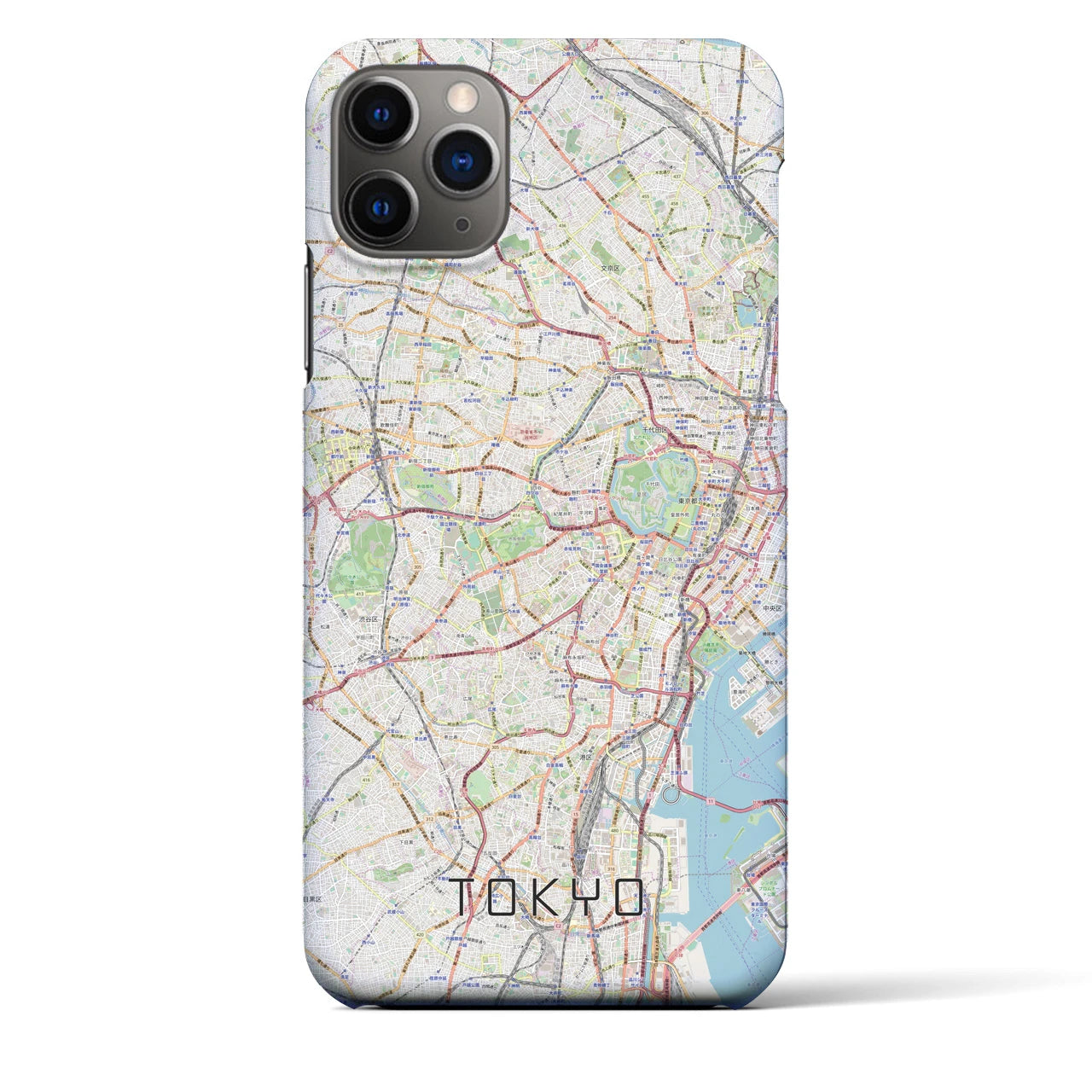 【東京2】地図柄iPhoneケース（バックカバータイプ・ナチュラル）iPhone 11 Pro Max 用