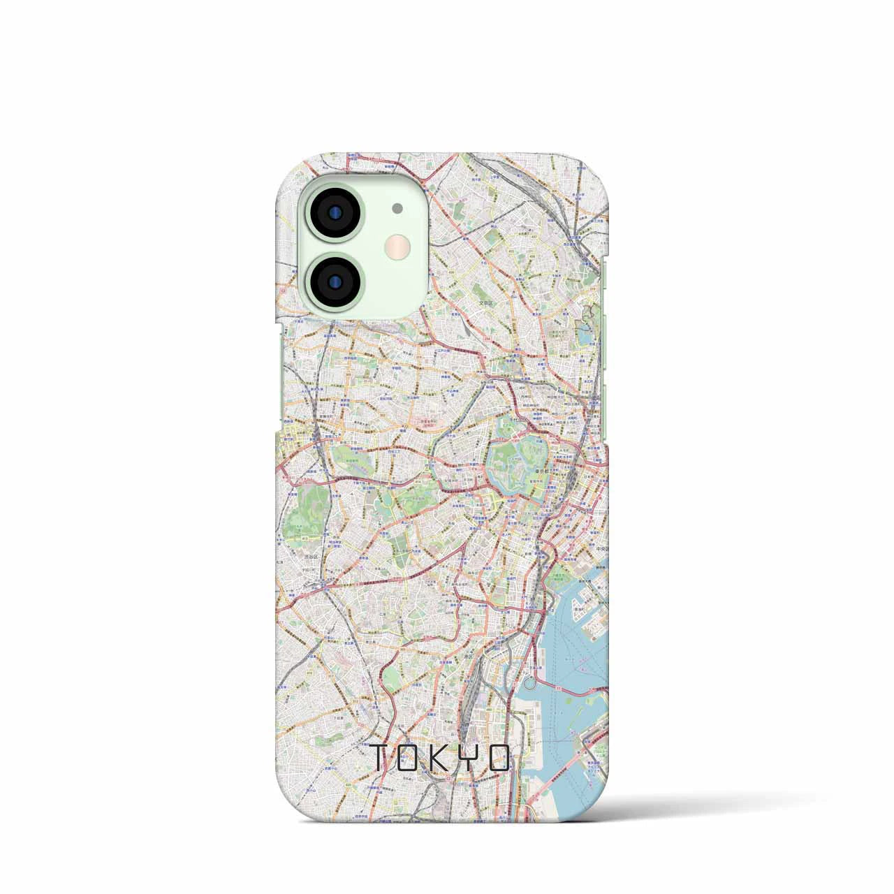 【東京2】地図柄iPhoneケース（バックカバータイプ・ナチュラル）iPhone 12 mini 用