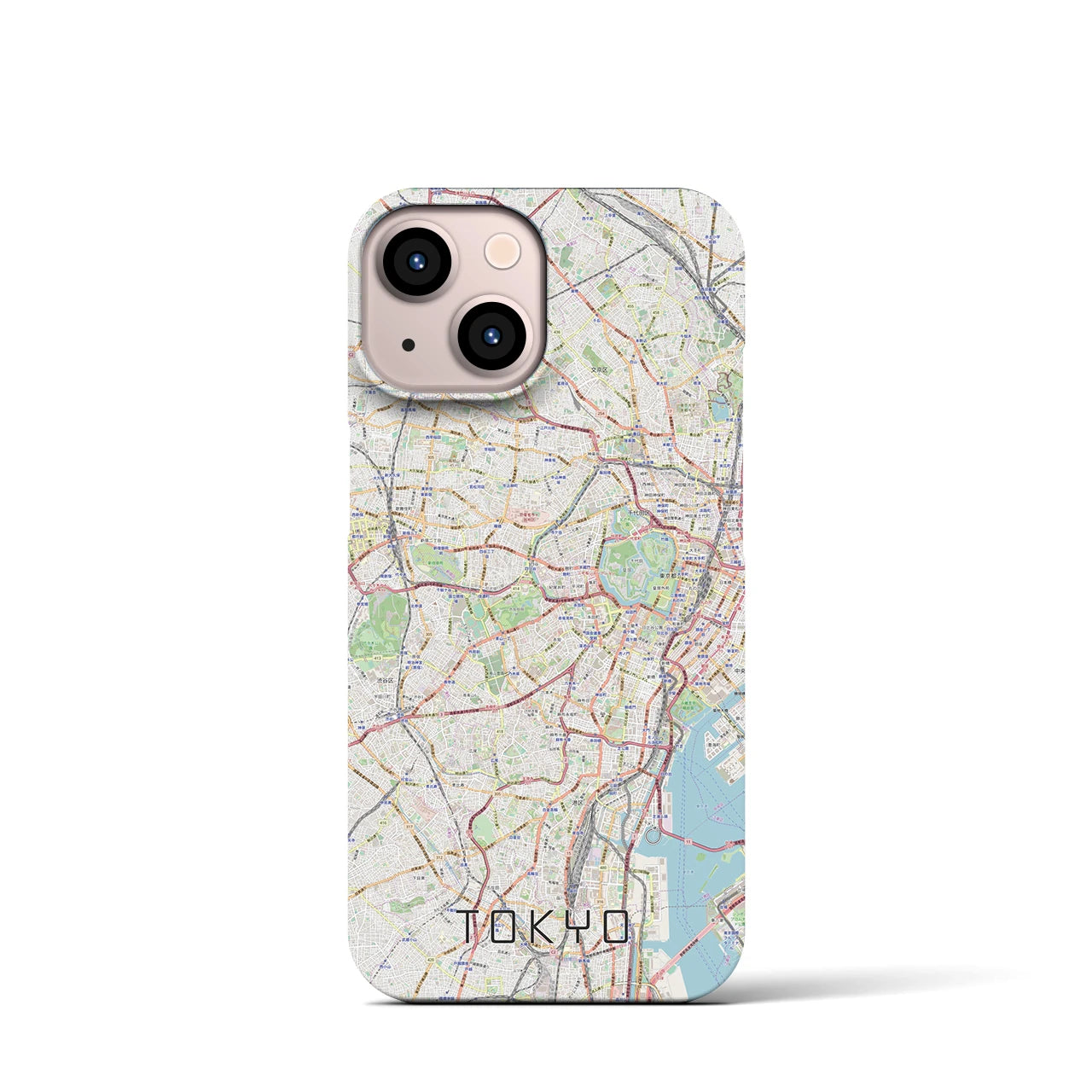 【東京2】地図柄iPhoneケース（バックカバータイプ・ナチュラル）iPhone 13 mini 用