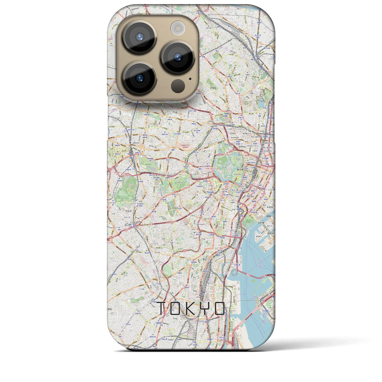 【東京2】地図柄iPhoneケース（バックカバータイプ・ナチュラル）iPhone 14 Pro Max 用