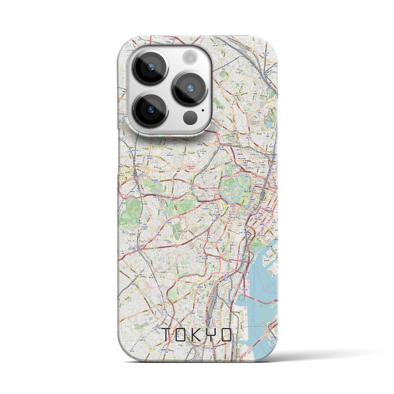 【東京2】地図柄iPhoneケース（バックカバータイプ・ナチュラル）iPhone 14 Pro 用